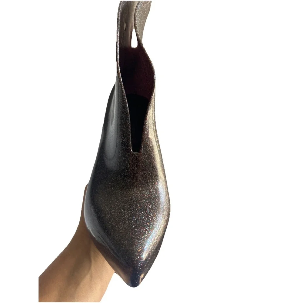 Vivienne Westwood Anglomania x Melissa Gunmetal Brown SparklingRubber Rain Boots